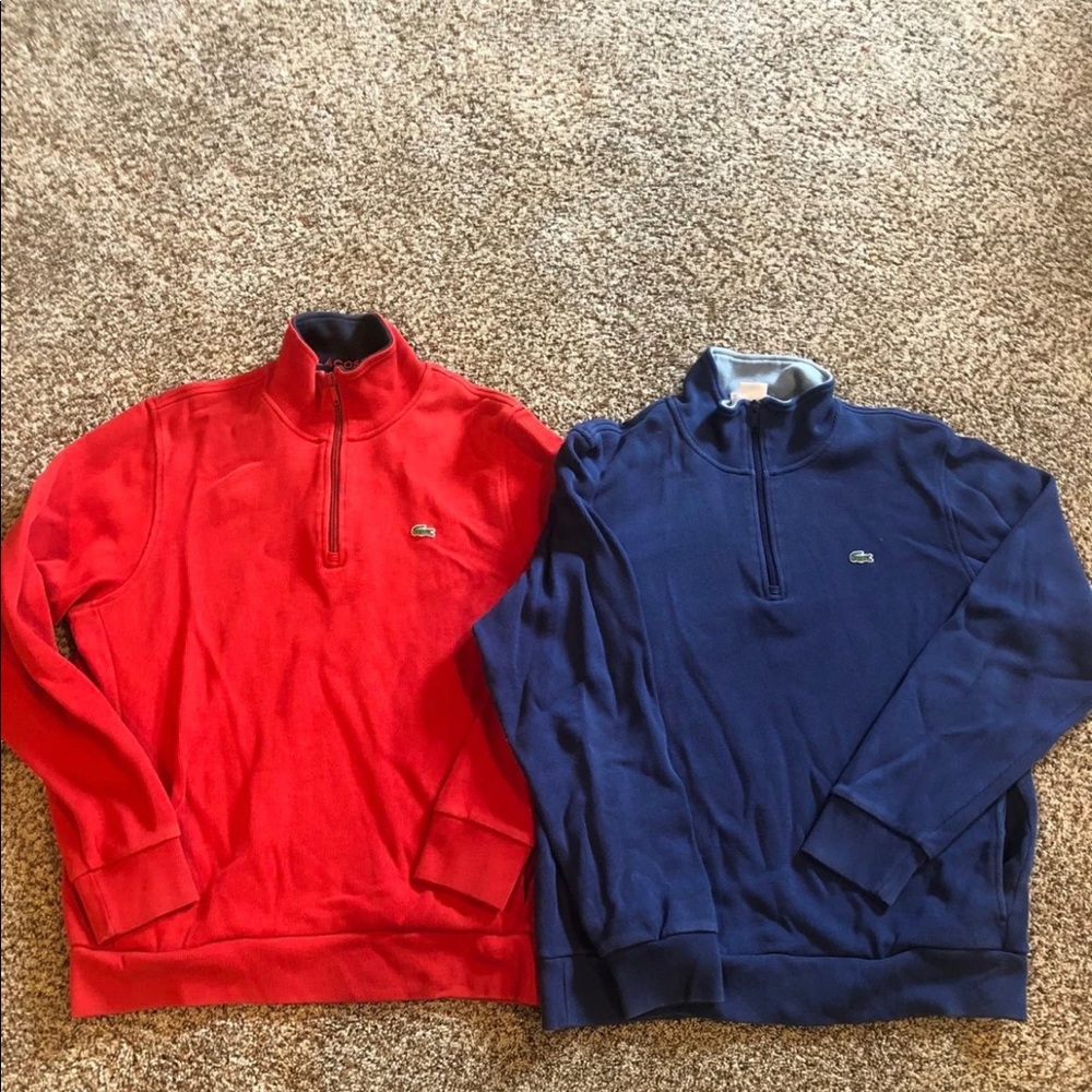 Two Lacoste 1/4 zip Size 6 (L)